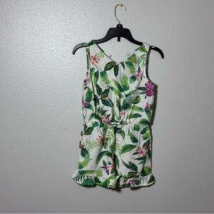 Old Navy‎ Girls Green Floral Romper Size L(10/12)